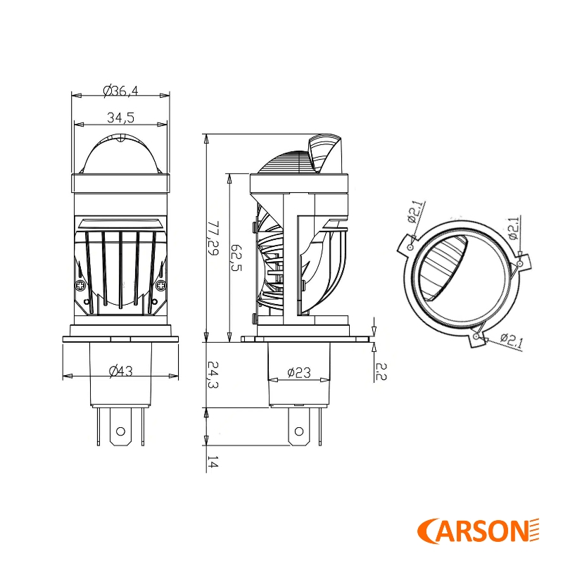 M25 9-63V 6+6 CSP LED H4 Mini Lens thumbnail 6