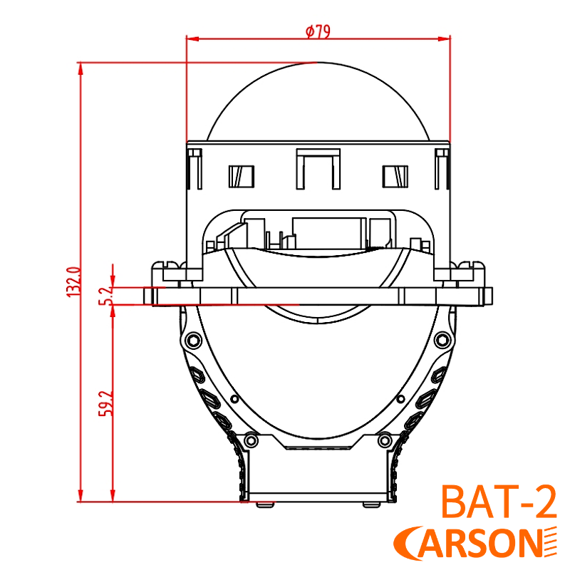 BAT-2 6+3 CSP LED BI LED lens thumbnail 5